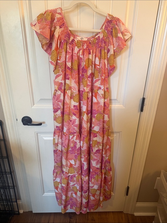 entro Dresses & Skirts - entro Pink and Orange Floral Maxi Dress